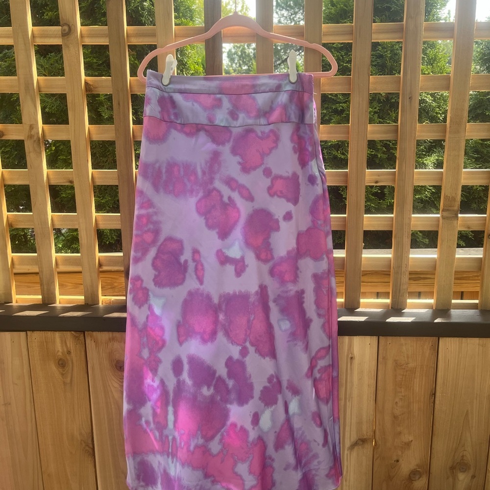 Free People Purple and Pink Tie-Dye Maxi Skirt